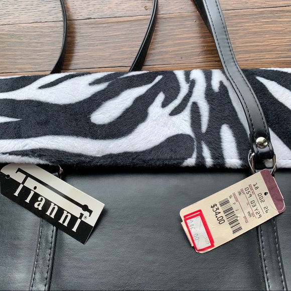 SOLD NWT Vintage Tiannl Zebra Print Handbag - Picture 4 of 8